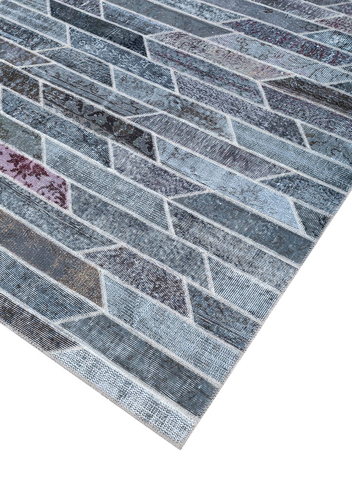 provenance grey and black wool hand knotted Rug - FloorShot