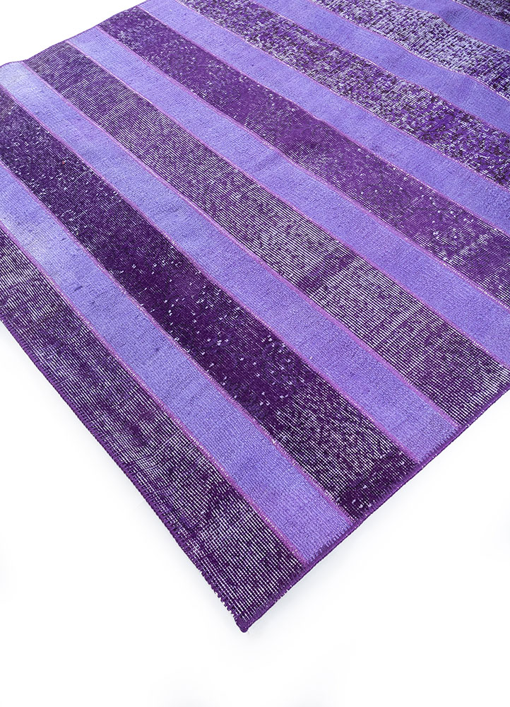 provenance pink and purple wool hand knotted Rug - FloorShot