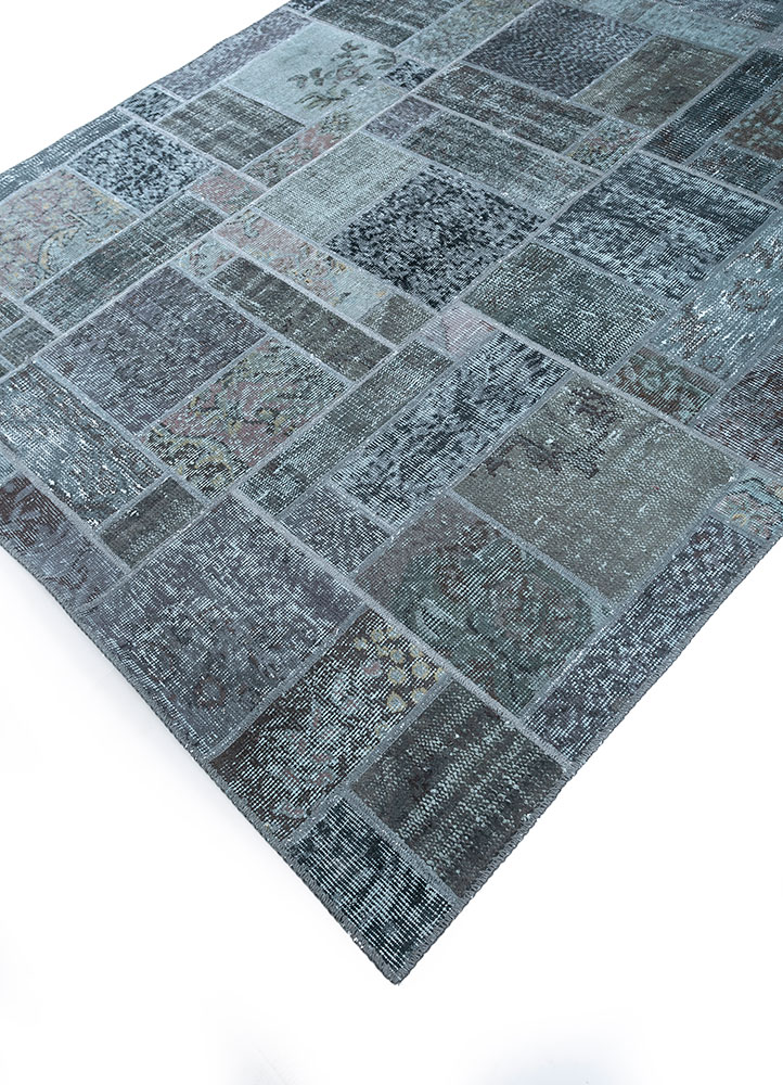provenance grey and black wool hand knotted Rug - FloorShot