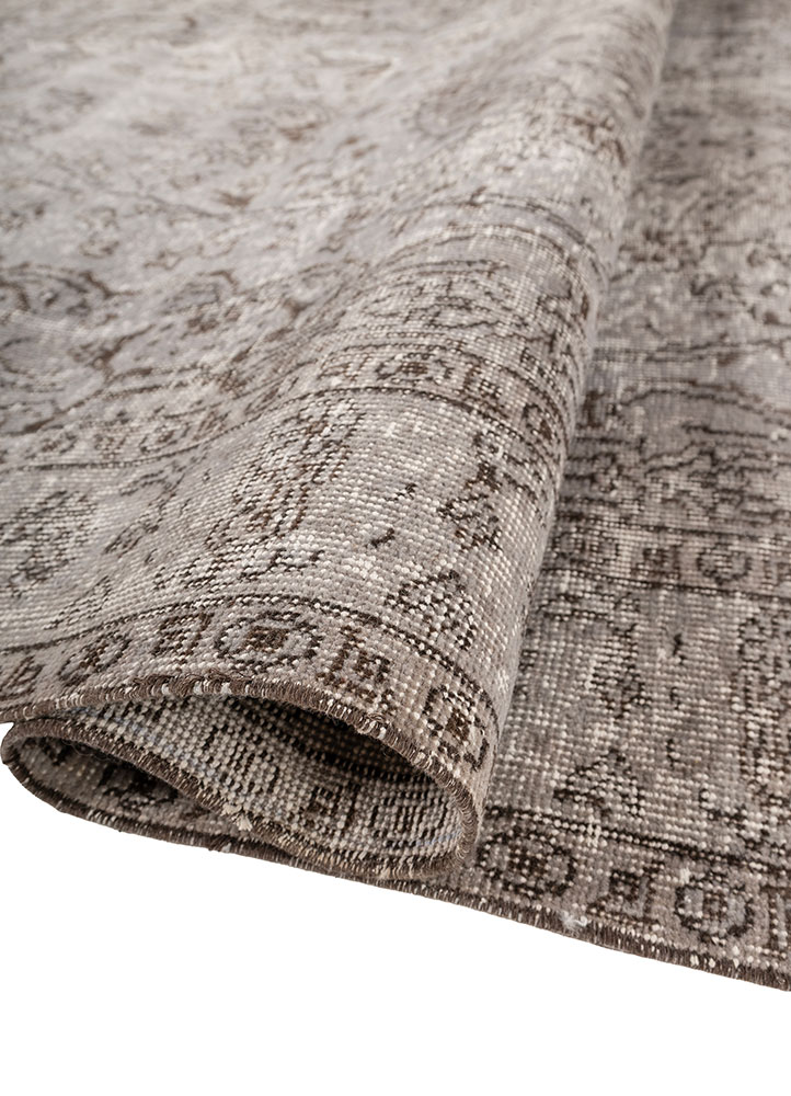 vintage blue wool hand knotted Rug - FloorShot