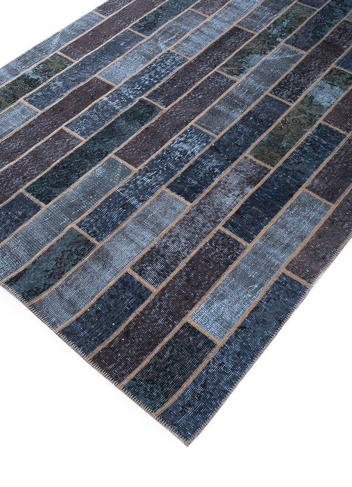 provenance grey and black wool hand knotted Rug - FloorShot