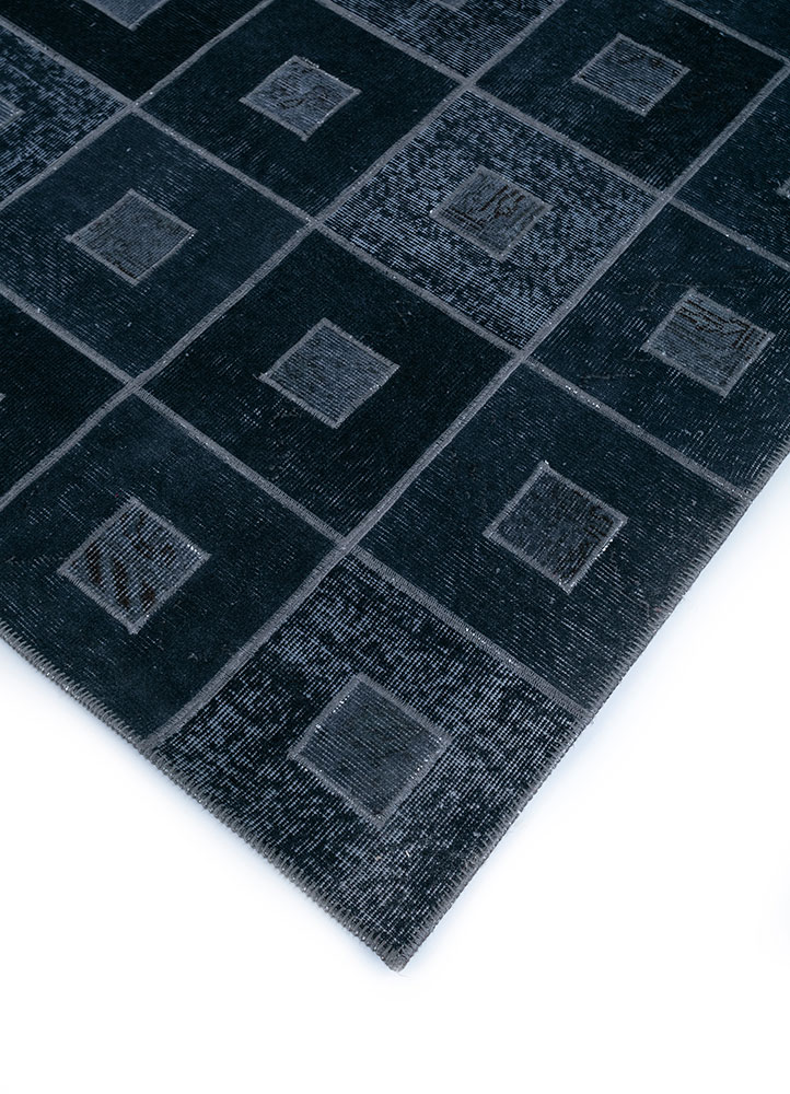 provenance grey and black wool hand knotted Rug - FloorShot