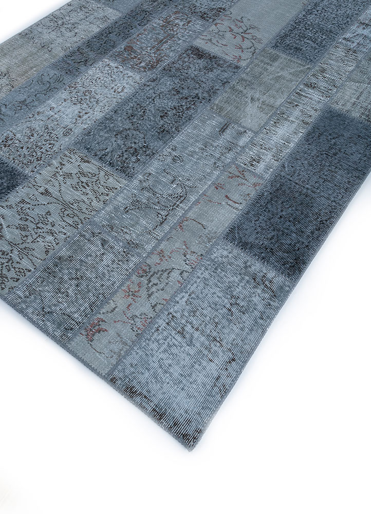 provenance grey and black wool hand knotted Rug - FloorShot