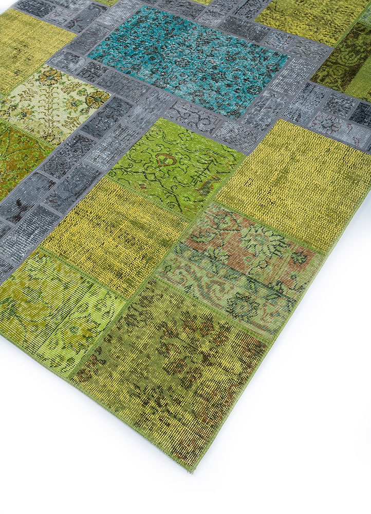 provenance green wool hand knotted Rug - FloorShot