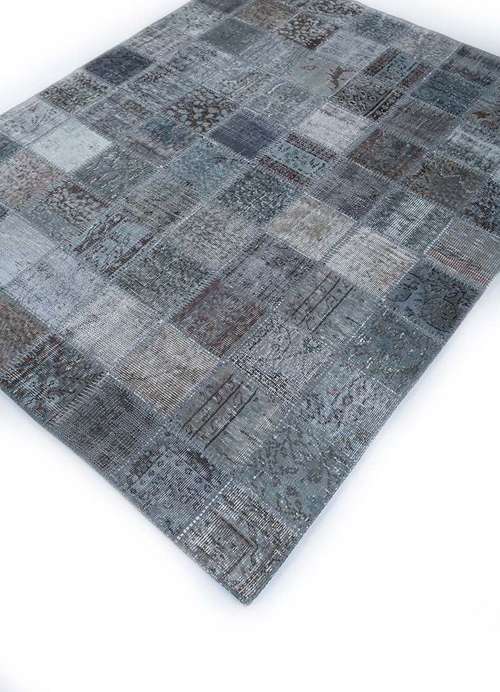provenance grey and black wool hand knotted Rug - FloorShot
