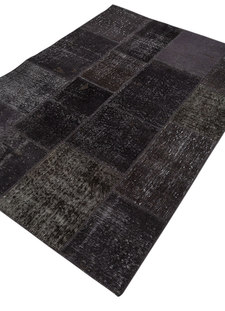 provenance grey and black wool hand knotted Rug - FloorShot