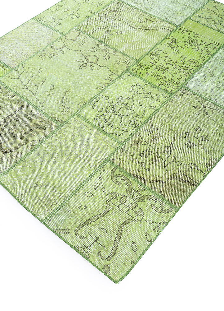 provenance green wool hand knotted Rug - FloorShot