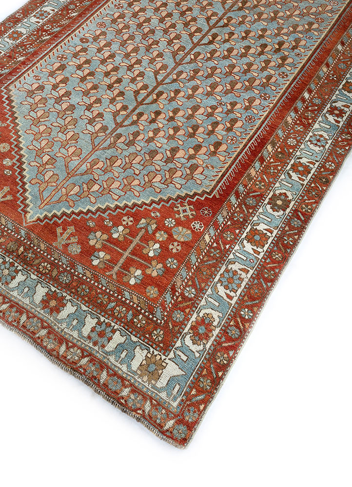nuray blue wool hand knotted Rug - FloorShot