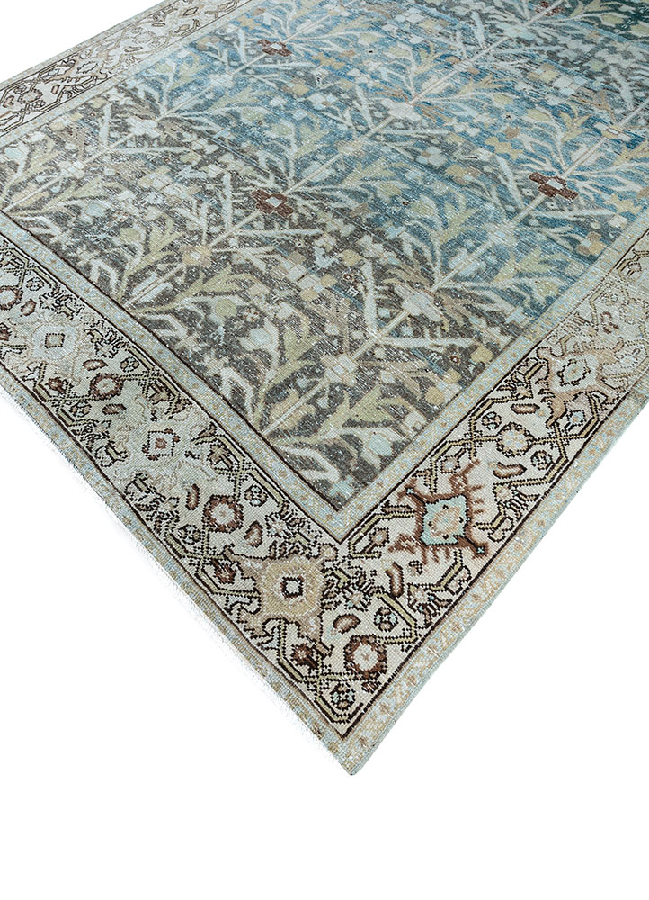 viscaya blue wool hand knotted Rug - FloorShot
