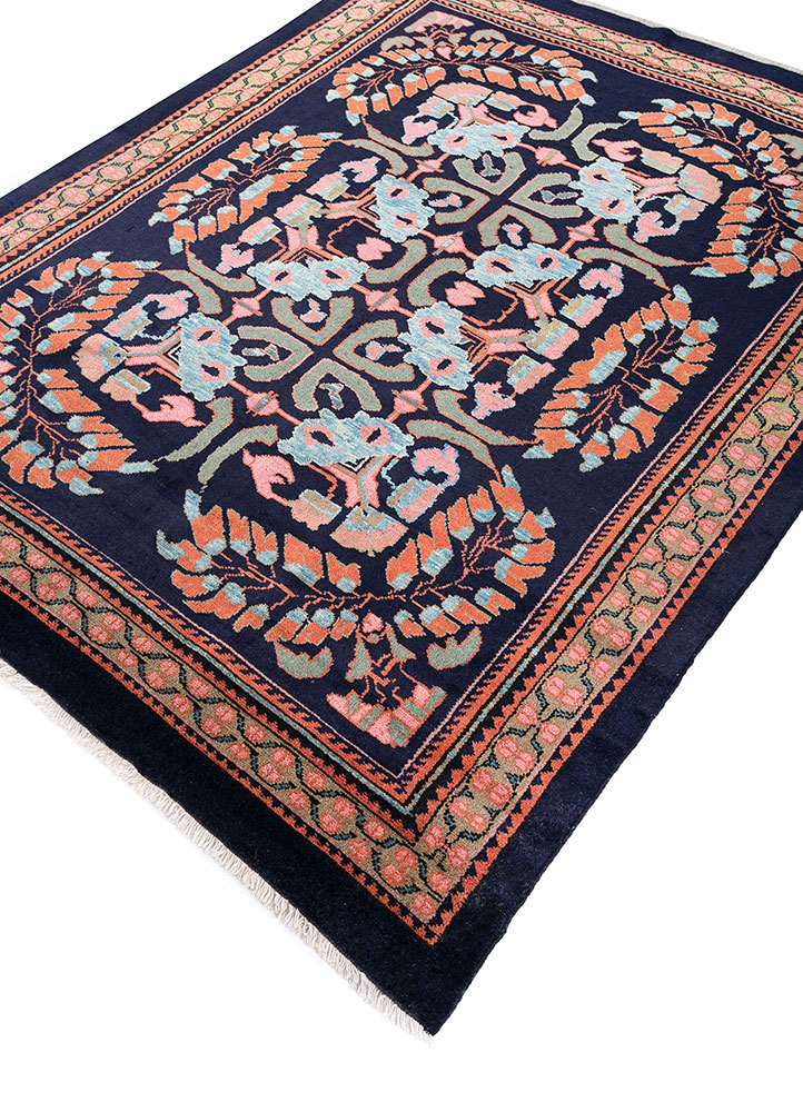 nuray blue wool hand knotted Rug - FloorShot