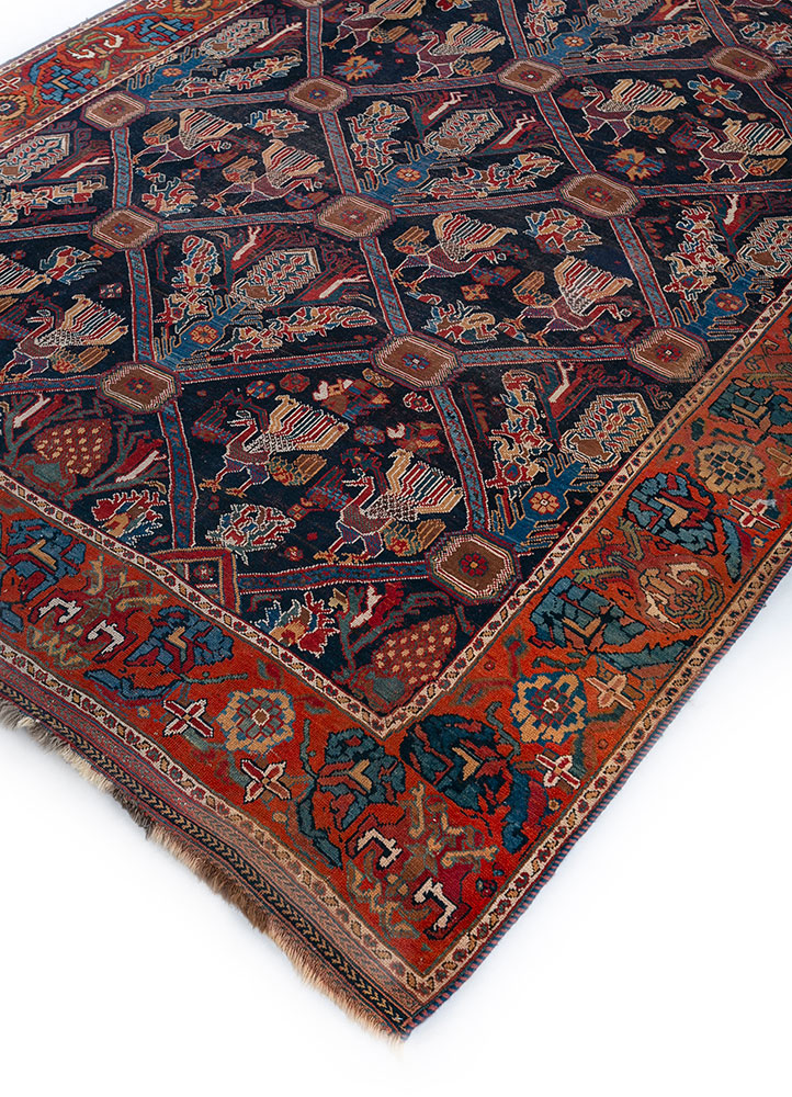 nuray blue wool hand knotted Rug - FloorShot