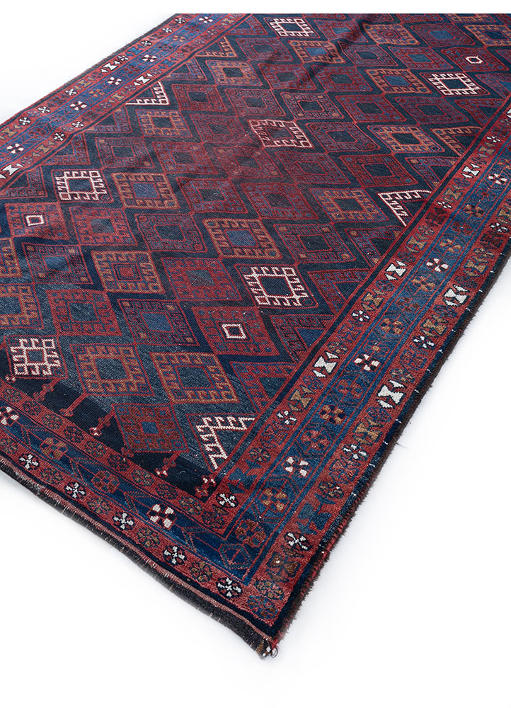nuray blue wool hand knotted Rug - FloorShot