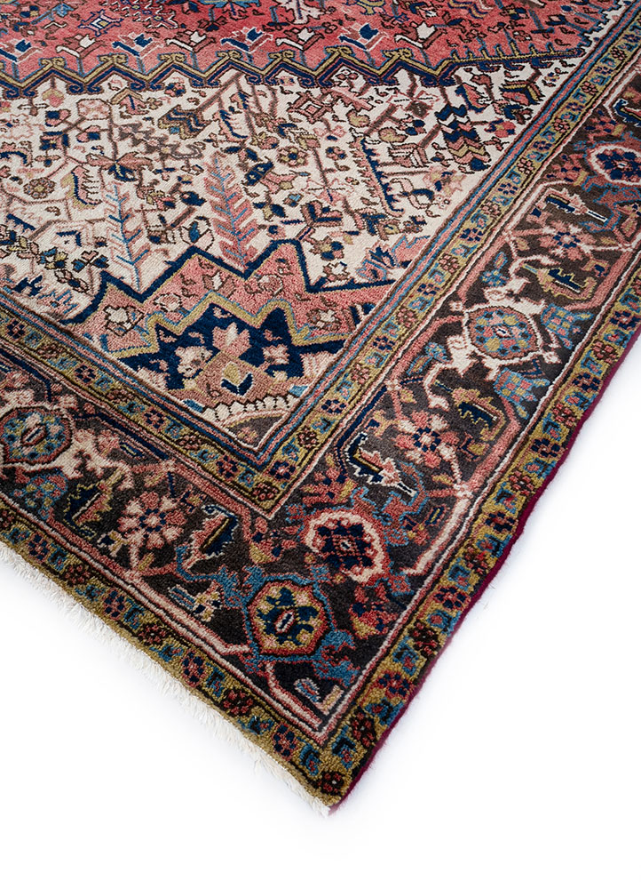 aalam red and orange wool hand knotted Rug - FloorShot