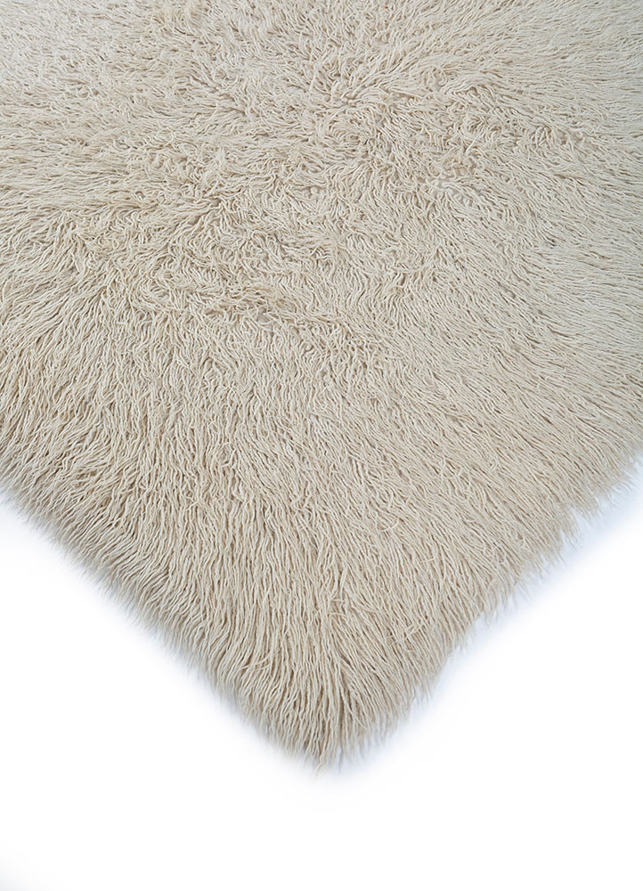 zuri ivory wool hand knotted Rug - FloorShot