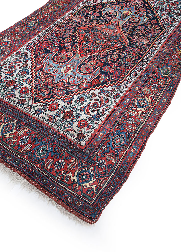 aalam red and orange wool hand knotted Rug - FloorShot