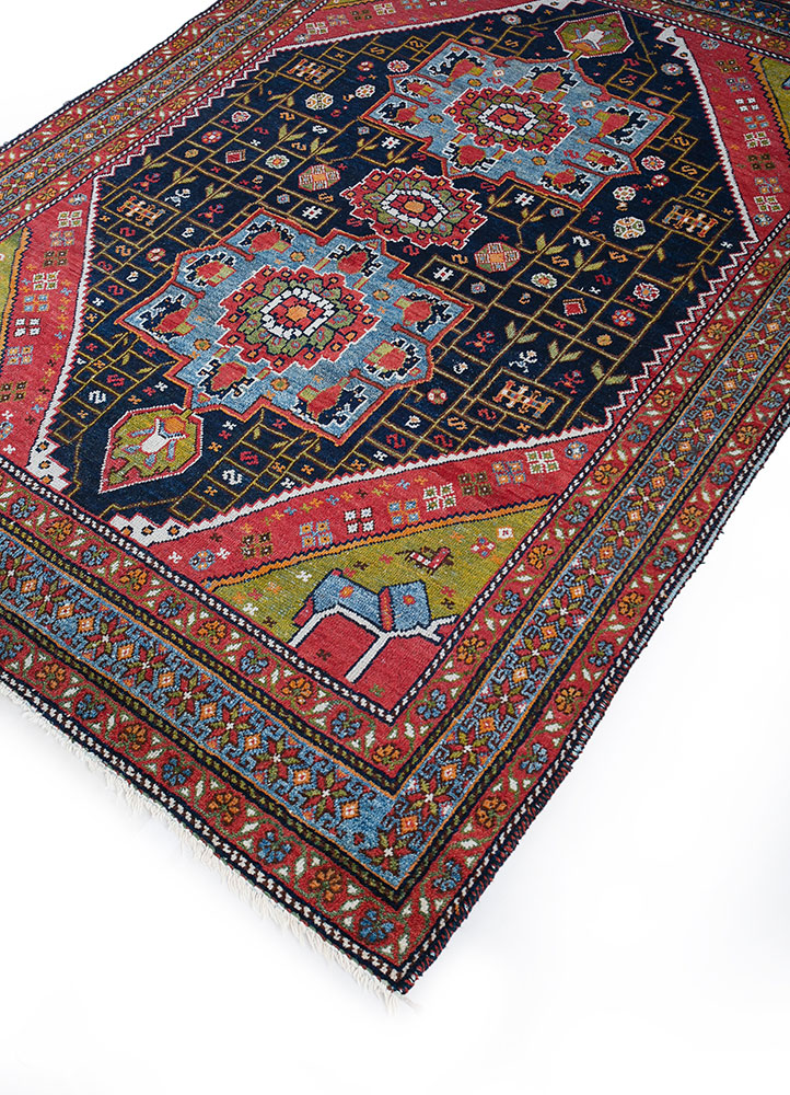 nuray blue wool hand knotted Rug - FloorShot