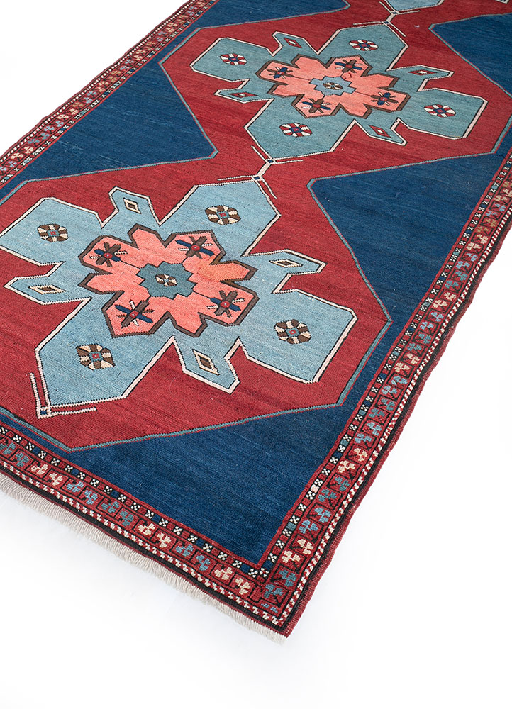 nuray blue wool hand knotted Rug - FloorShot