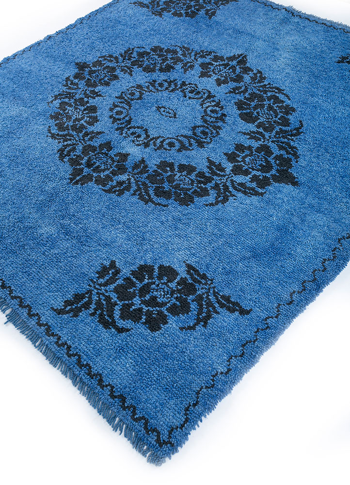 lacuna blue wool hand knotted Rug - FloorShot