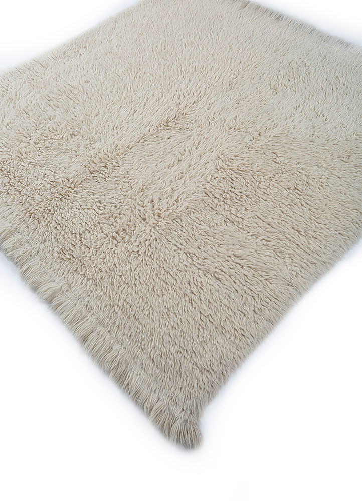 zuri ivory wool hand knotted Rug - FloorShot