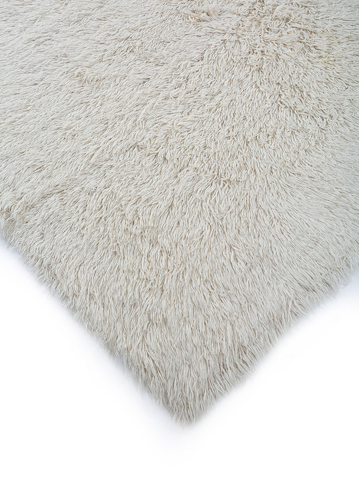 zuri ivory wool hand knotted Rug - FloorShot