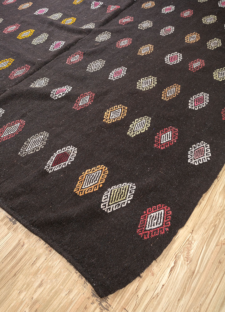 nuray beige and brown wool hand knotted Rug - FloorShot