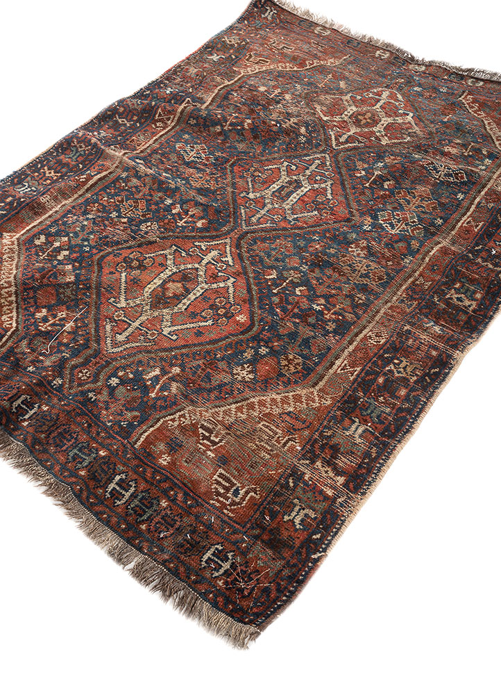 aalam blue wool hand knotted Rug - FloorShot