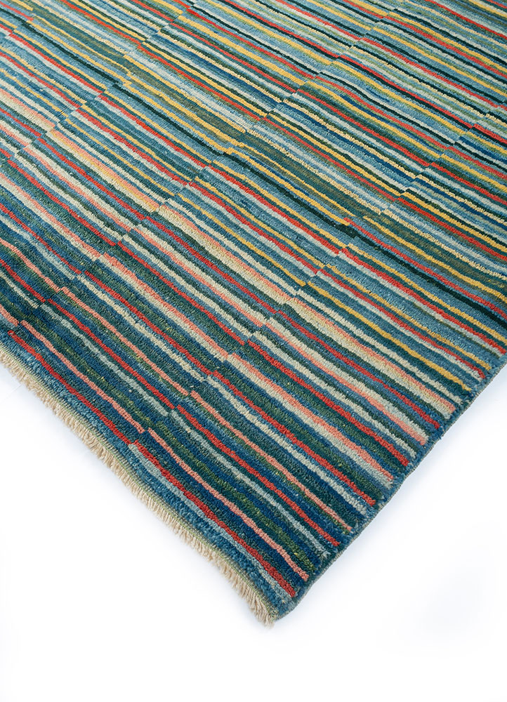 nuray green wool hand knotted Rug - FloorShot