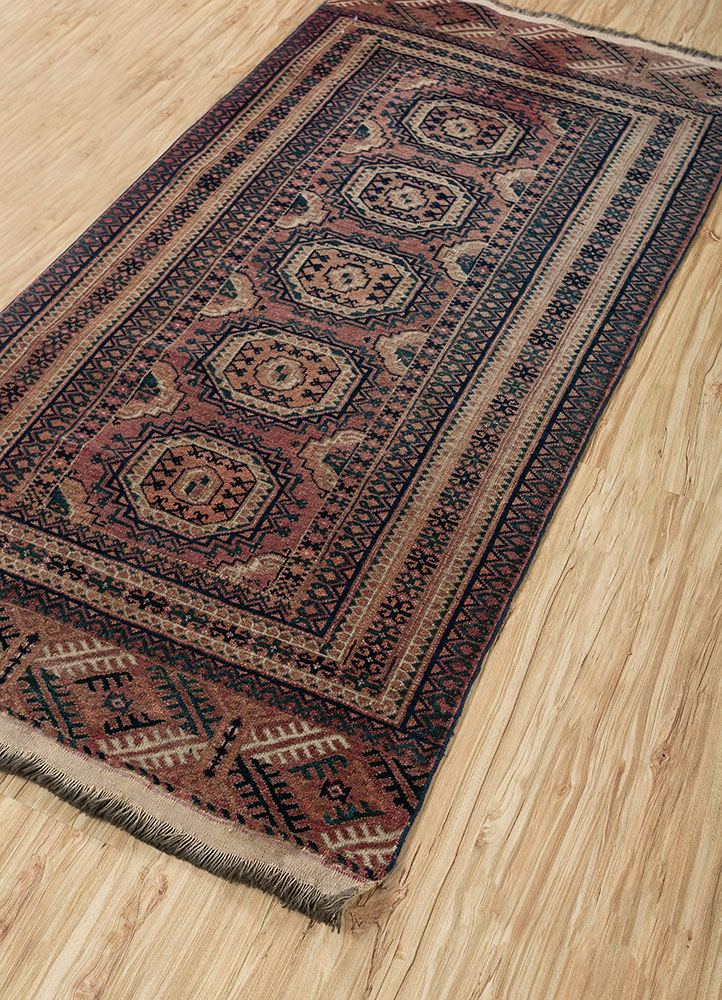 kiaan red and orange wool hand knotted Rug - FloorShot