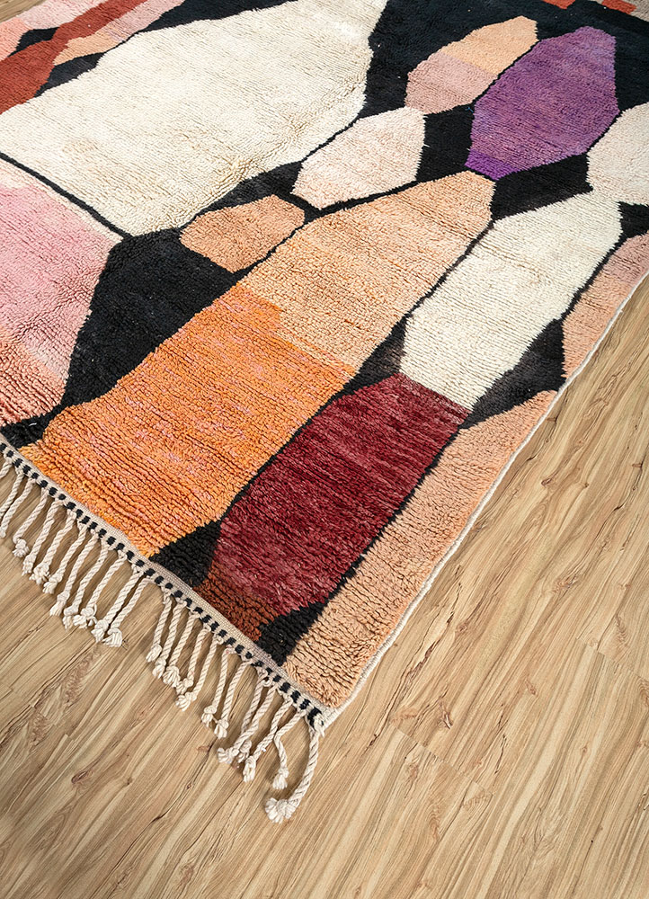 zuri beige and brown wool hand knotted Rug - FloorShot