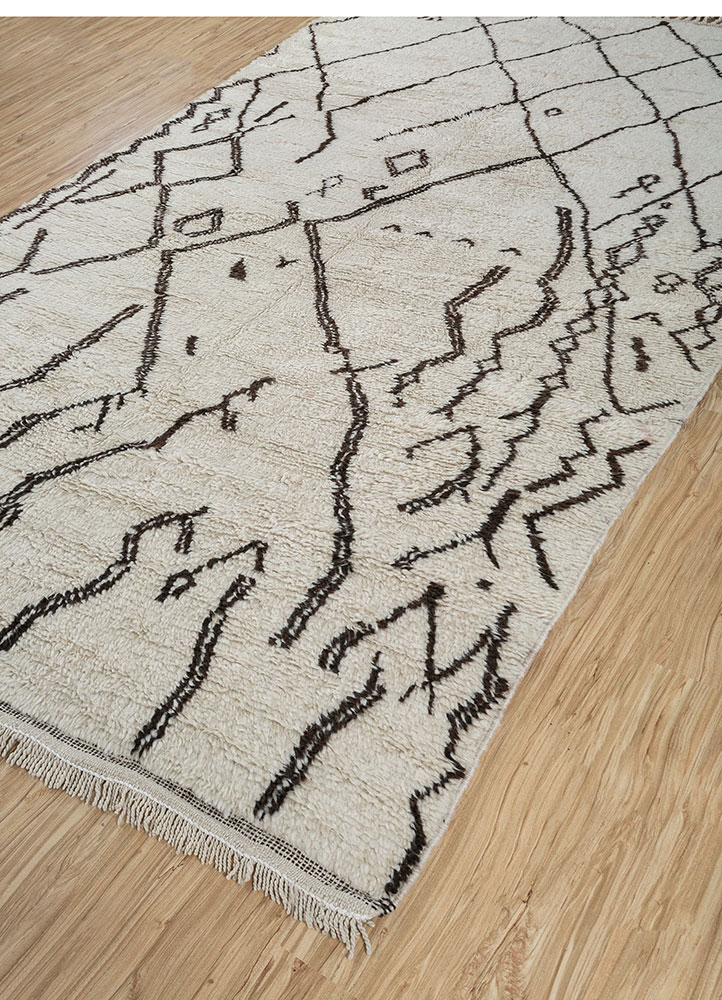 zuri ivory wool hand knotted Rug - FloorShot