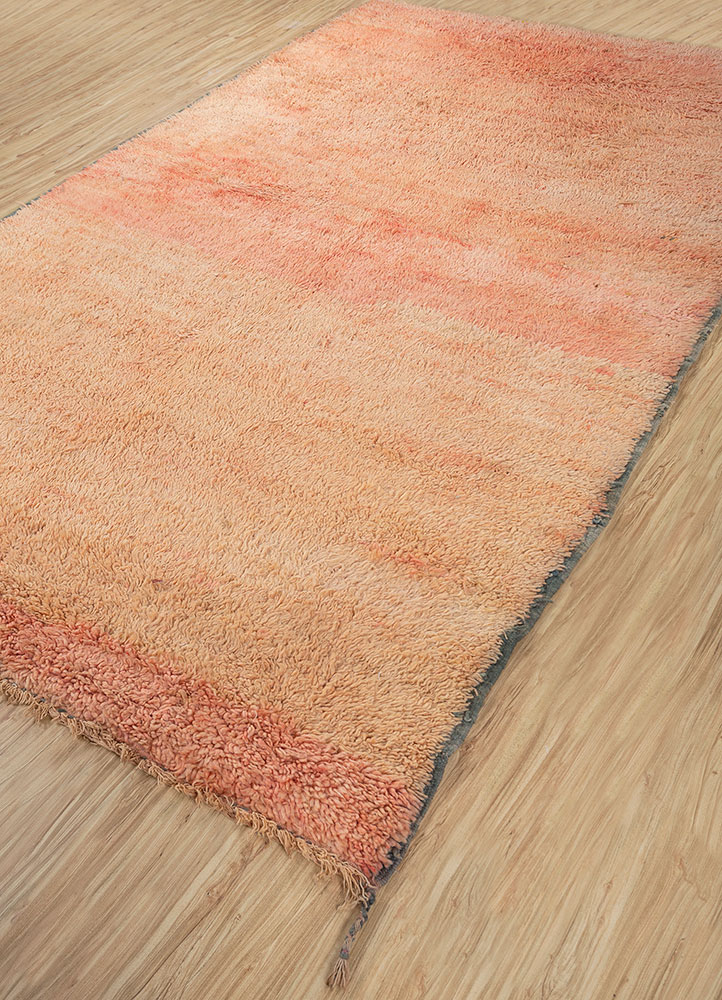 nuray red and orange wool hand knotted Rug - FloorShot
