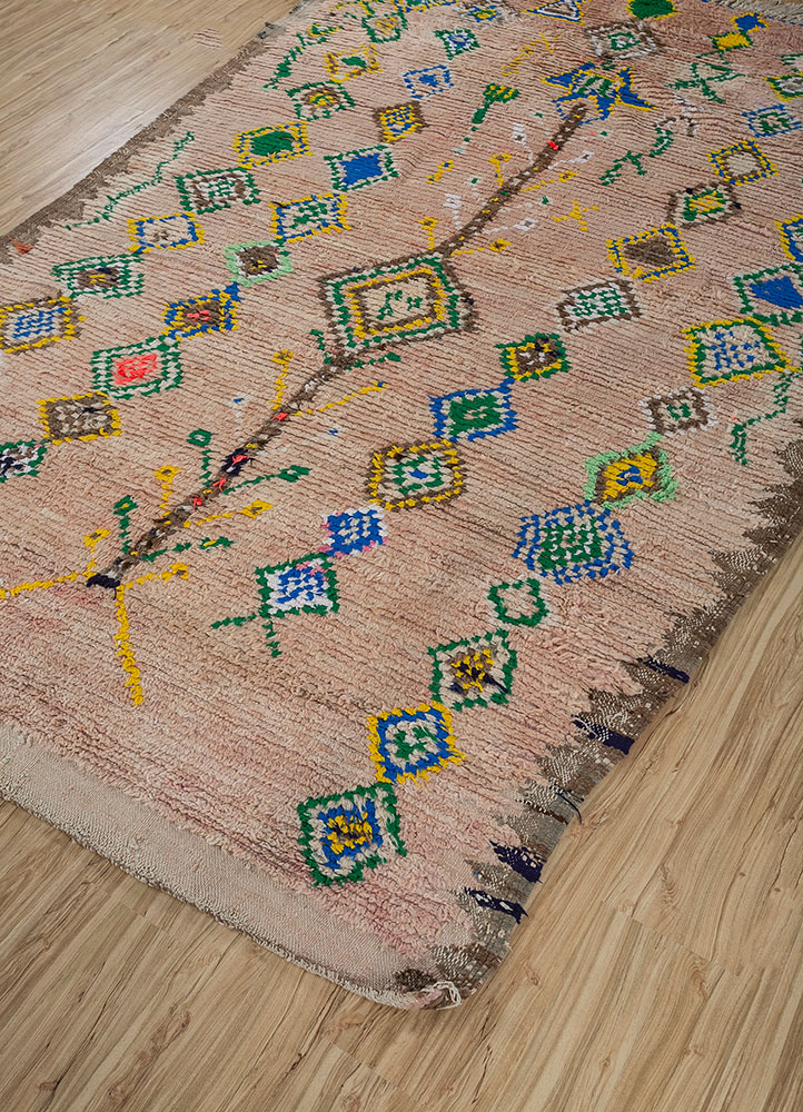 nuray beige and brown wool hand knotted Rug - FloorShot