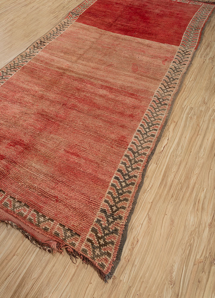 nuray red and orange wool hand knotted Rug - FloorShot
