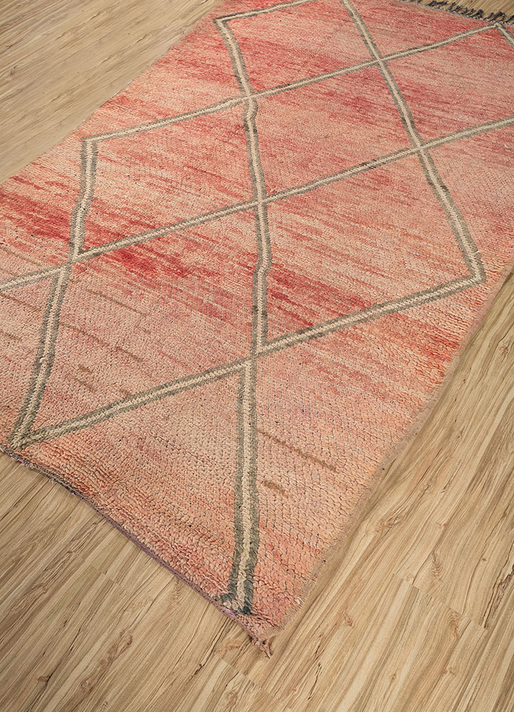 nuray red and orange wool hand knotted Rug - FloorShot