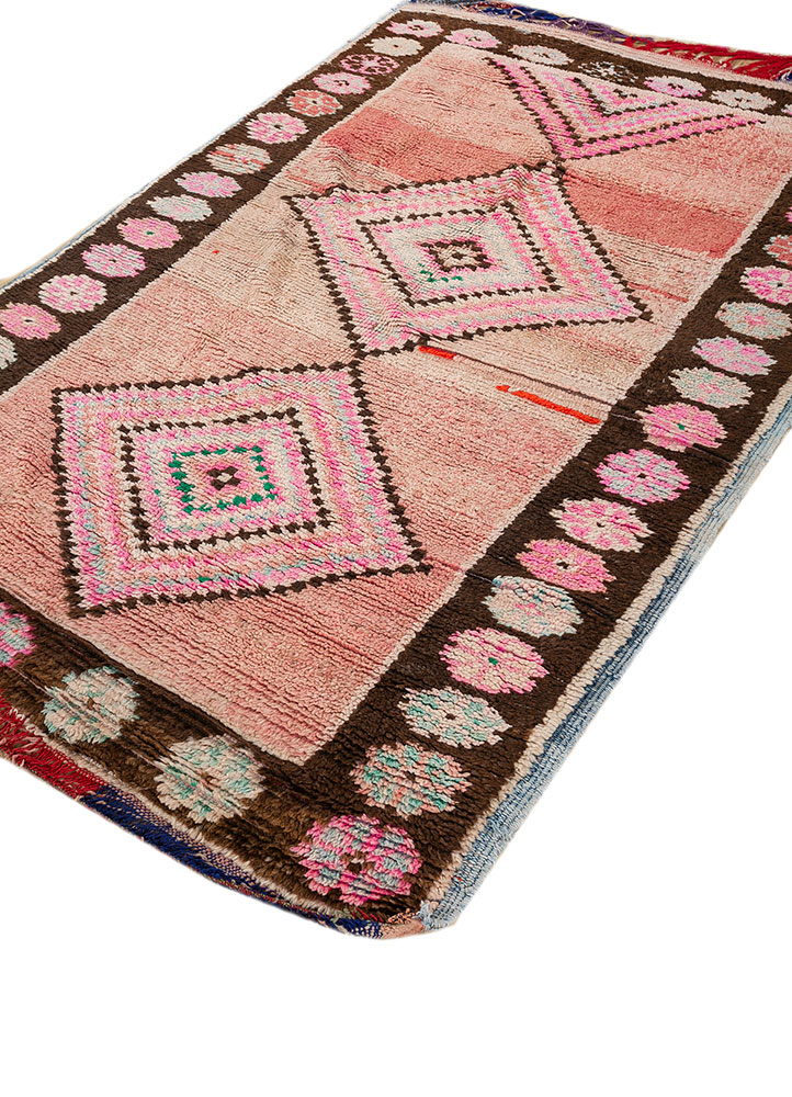 nuray red and orange wool hand knotted Rug - FloorShot