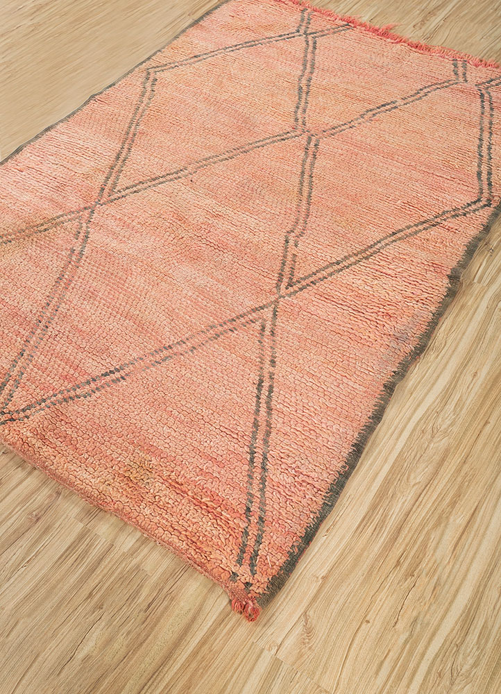 nuray red and orange wool hand knotted Rug - FloorShot