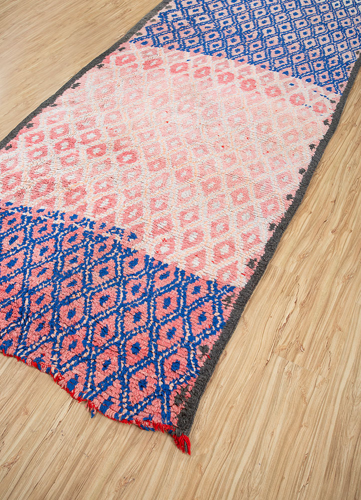 nuray pink and purple wool hand knotted Rug - FloorShot