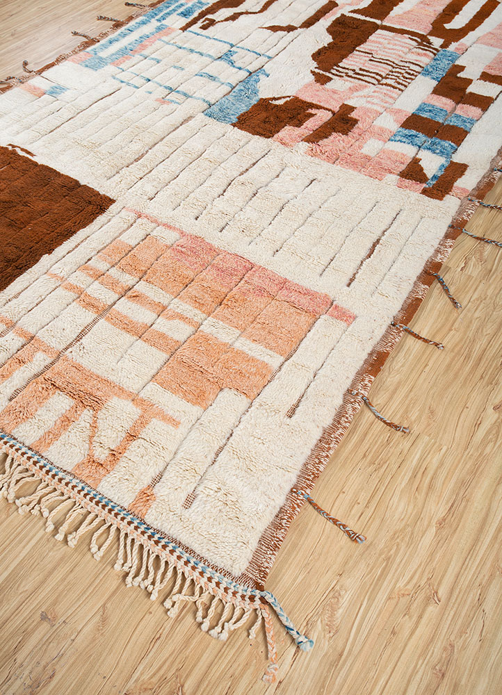 zuri ivory wool hand knotted Rug - FloorShot