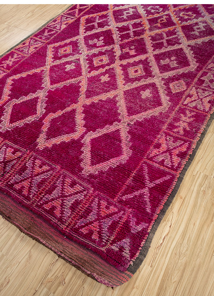 nuray red and orange wool hand knotted Rug - FloorShot