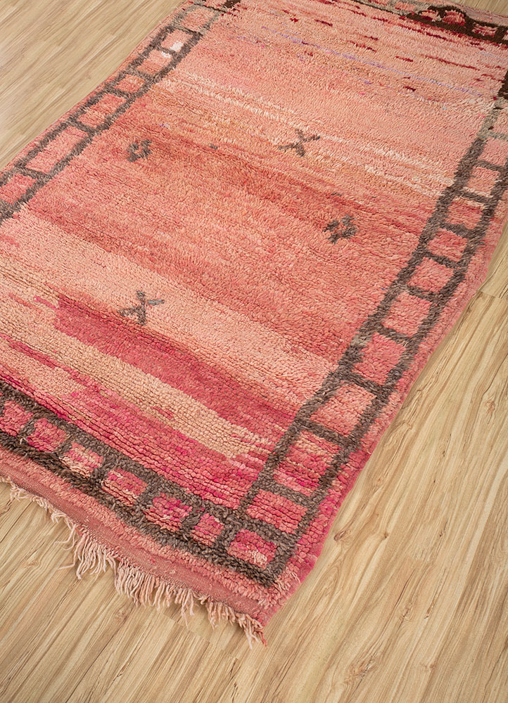 nuray red and orange wool hand knotted Rug - FloorShot