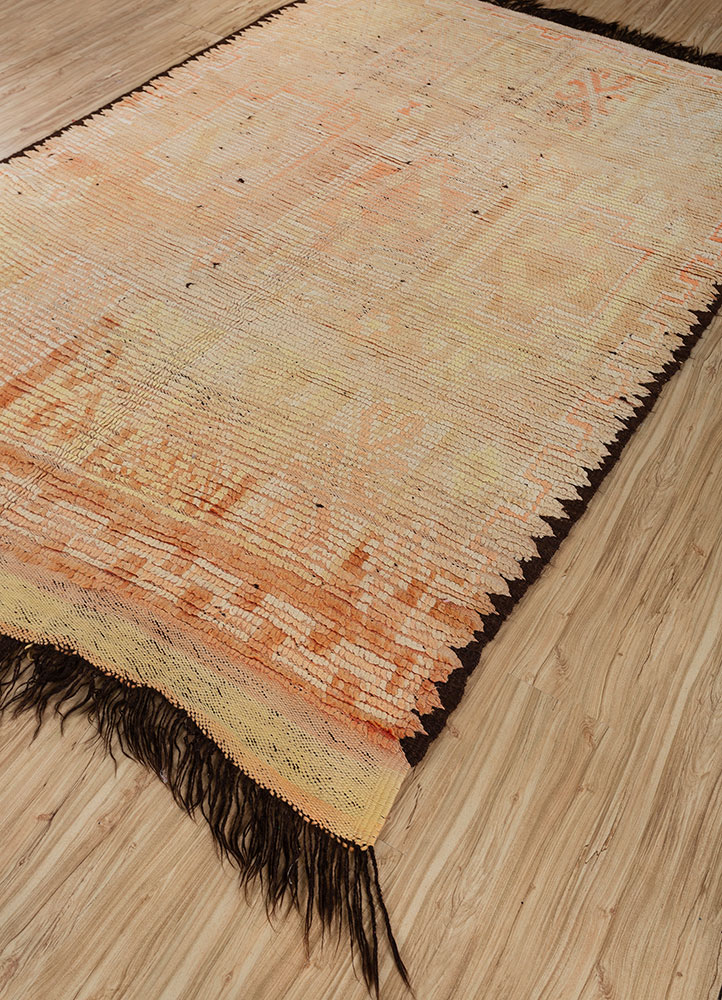 nuray red and orange wool hand knotted Rug - FloorShot