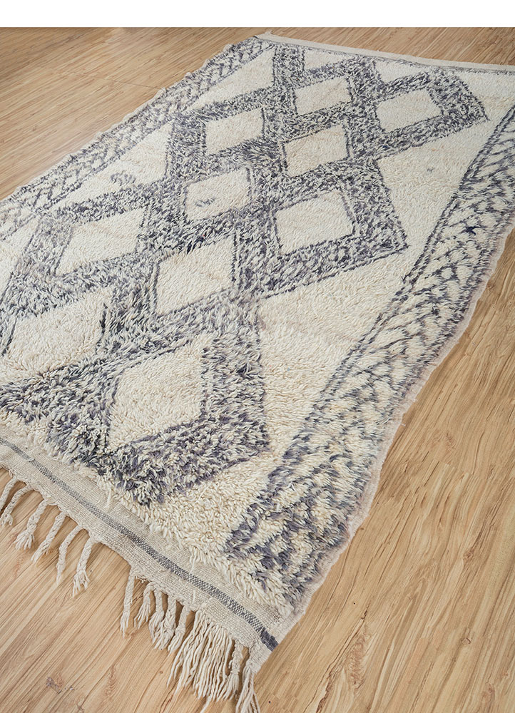 nuray beige and brown wool hand knotted Rug - FloorShot