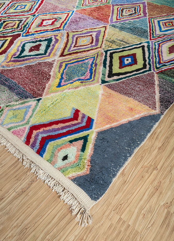 zuri multi wool hand knotted Rug - FloorShot