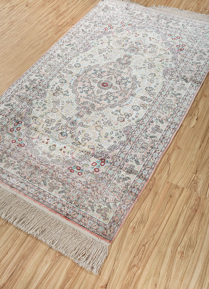 gulmarg gold silk hand knotted Rug - FloorShot