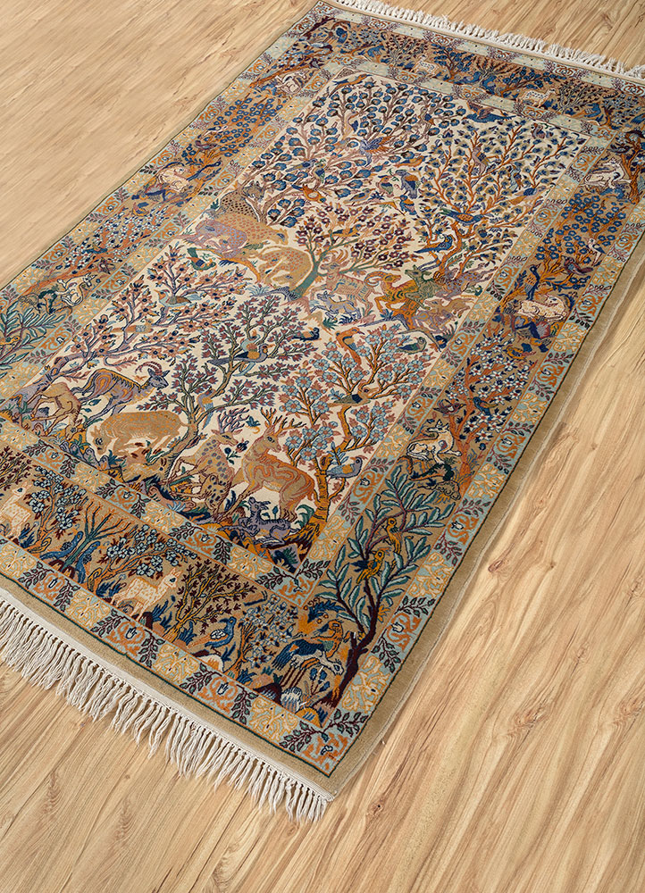 gulmarg gold wool hand knotted Rug - FloorShot