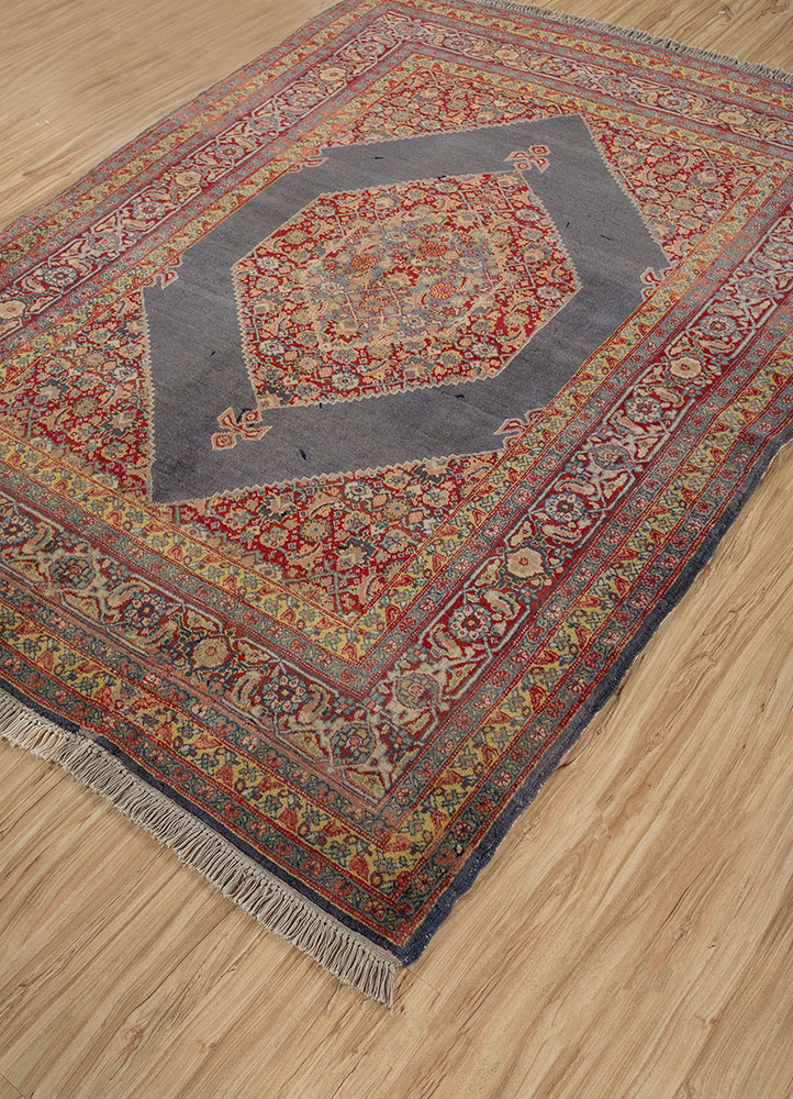 gulmarg blue wool hand knotted Rug - FloorShot