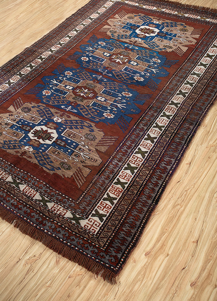 nuray blue wool hand knotted Rug - FloorShot