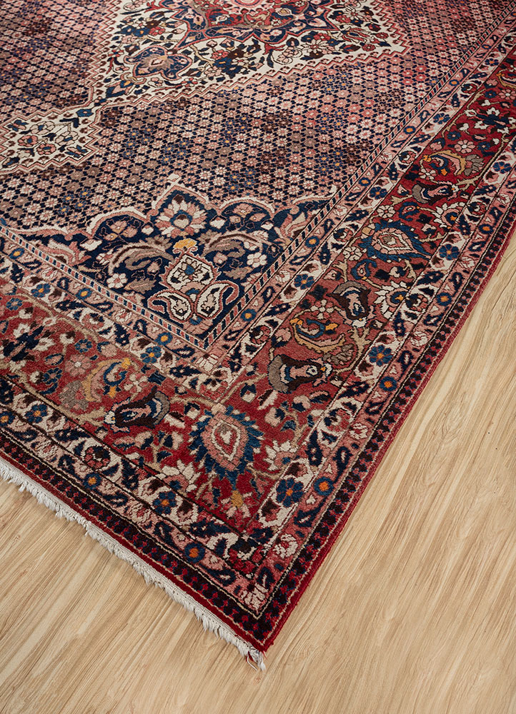 aalam blue wool hand knotted Rug - FloorShot