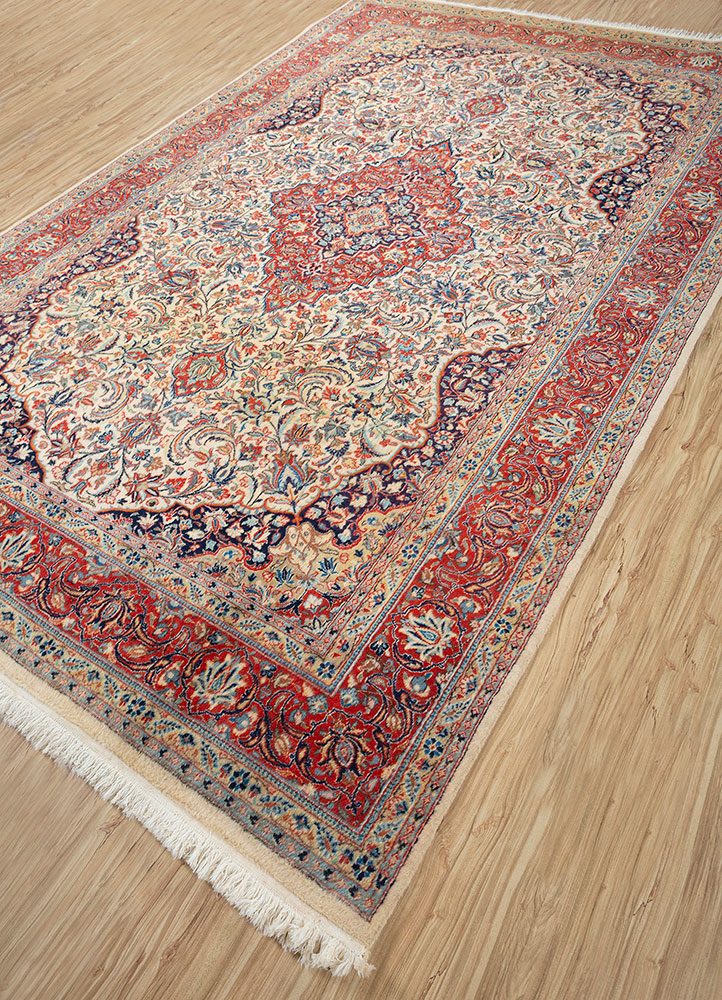 aalam gold wool hand knotted Rug - FloorShot