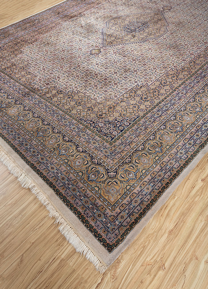 aalam blue wool hand knotted Rug - FloorShot